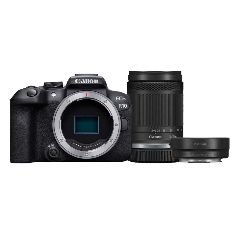 Canon EOS R10 cuerpo + RF-S 18-150mm F/3.5-6.3 IS STM + adaptador de Montura EF a RF